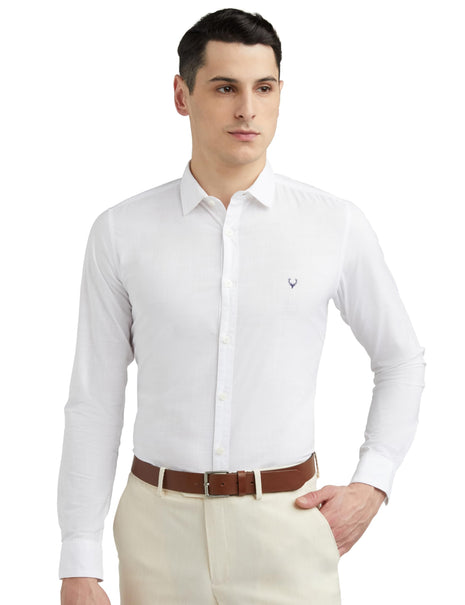 Allen Solly Men's Solid Slim Fit Shirt (ASSFQMOBZ43301_White 40) 