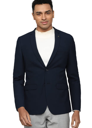 Allen Solly Solid Polyester Slim Fit Men's Casual Blazer (Navy, 40) 