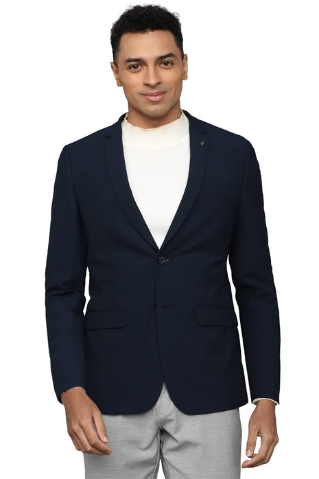 Allen Solly Solid Polyester Slim Fit Men's Casual Blazer (Navy, 40) 