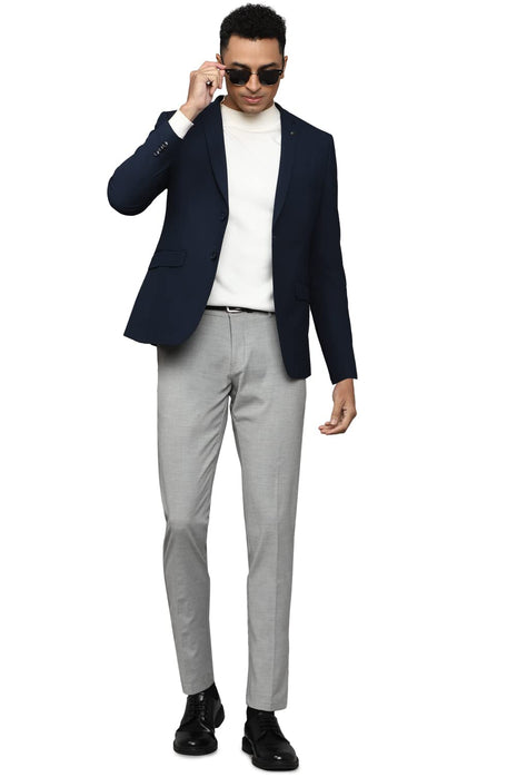 Allen Solly Solid Polyester Slim Fit Men's Casual Blazer (Navy, 40) 