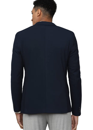 Allen Solly Solid Polyester Slim Fit Men's Casual Blazer (Navy, 40) 