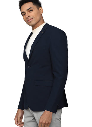 Allen Solly Solid Polyester Slim Fit Men's Casual Blazer (Navy, 40) 