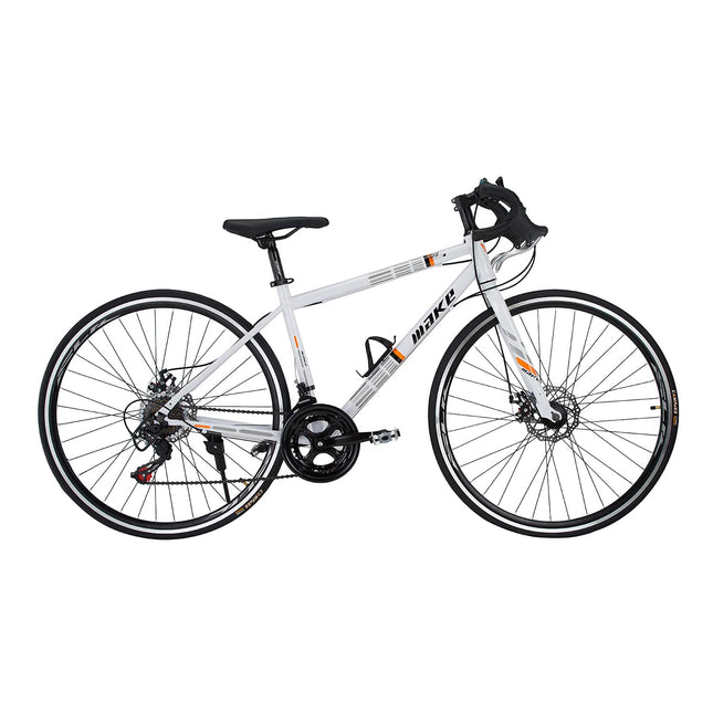 Amardeep cycles Make 700C Road Bike | 14-Speed Shimano Gears | Dual Disc Brakes | Double Wall Alloy Rims | 18-Inch Steel Frame | Unisex Sports Gear Bicycle | Easy Assembly - White 