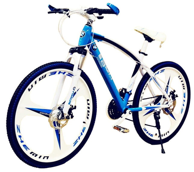 Amaze BMV X6 Sleek Cruiser Bicycle | 26-Inch White Bike with 21-Speed Gears, Dual Disc Brakes, Hydraulic Suspension, and Strong Carbon Steel Frame | Great for City Rides and Off-Road Adventures 