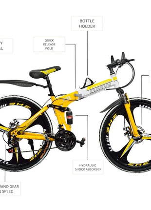 Amaze Kai Foldable Mountain Bike for Men, 21 Speed Gear, 3 Spoke, Double Disc Brake, Folding 