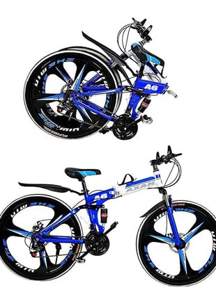 Amaze Kai Foldable Mountain Bike for Men, 21 Speed Gear, 3 Spoke, Double Disc Brake 