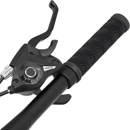 Amaze Power B.M.V X-6 26-Inch Fat Tire Folding Mountain Bike with Dual Suspension, 21-Speed Gear System, Double Disc Brakes, Carbon Steel Frame – Multi-Color Options 