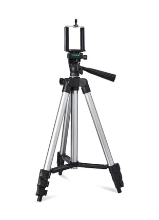 Amazon Basics 3110 Aluminium Lightweight Tripod with Mobile Phone Holder Mount & Carry Bag for All Smartphone, GoPro, Cameras 