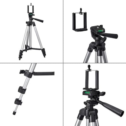 Amazon Basics 3110 Aluminium Lightweight Tripod with Mobile Phone Holder Mount & Carry Bag for All Smartphone, GoPro, Cameras 