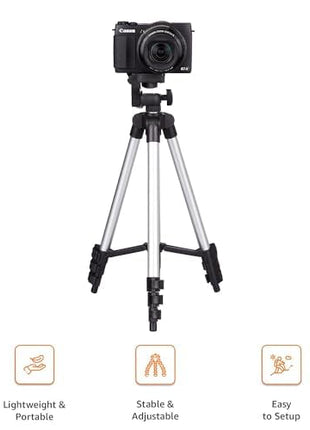 Amazon Basics 3110 Aluminium Lightweight Tripod with Mobile Phone Holder Mount & Carry Bag for All Smartphone, GoPro, Cameras 