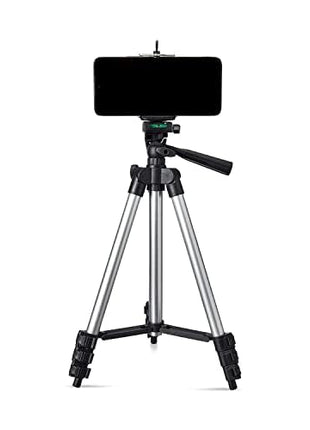 Amazon Basics 3110 Aluminium Lightweight Tripod with Mobile Phone Holder Mount & Carry Bag for All Smartphone, GoPro, Cameras 