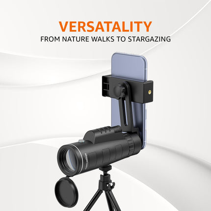 Amazon Basics | 40X60 Magnification Zoom HD Monocular | for Adults and Children | High Power Gadget | Outdoor Telescope with Built-in Compass 