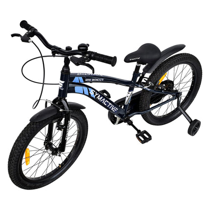 Amazon Brand - Symactive Mini Wonder, 20T Single Speed Kids Cycle/Bicycle/Bike, V-Brakes, Rigid Suspension, Alloy Steel Frame Size: 11.5 inch, Age: 5-12 Yr, Steel Rim (Dark Blue, Unisex) 