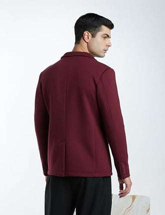 Amazon Brand - Symbol Men's Solid Full Sleeves Regular Fit Casual Blazer (AW23-SY-BLZ-10_Wine_L) 