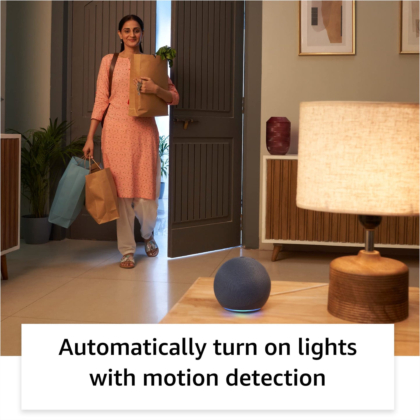Amazon Echo Dot (5th Gen, Black) Combo with Wipro 9W LED Smart Color Bulb 