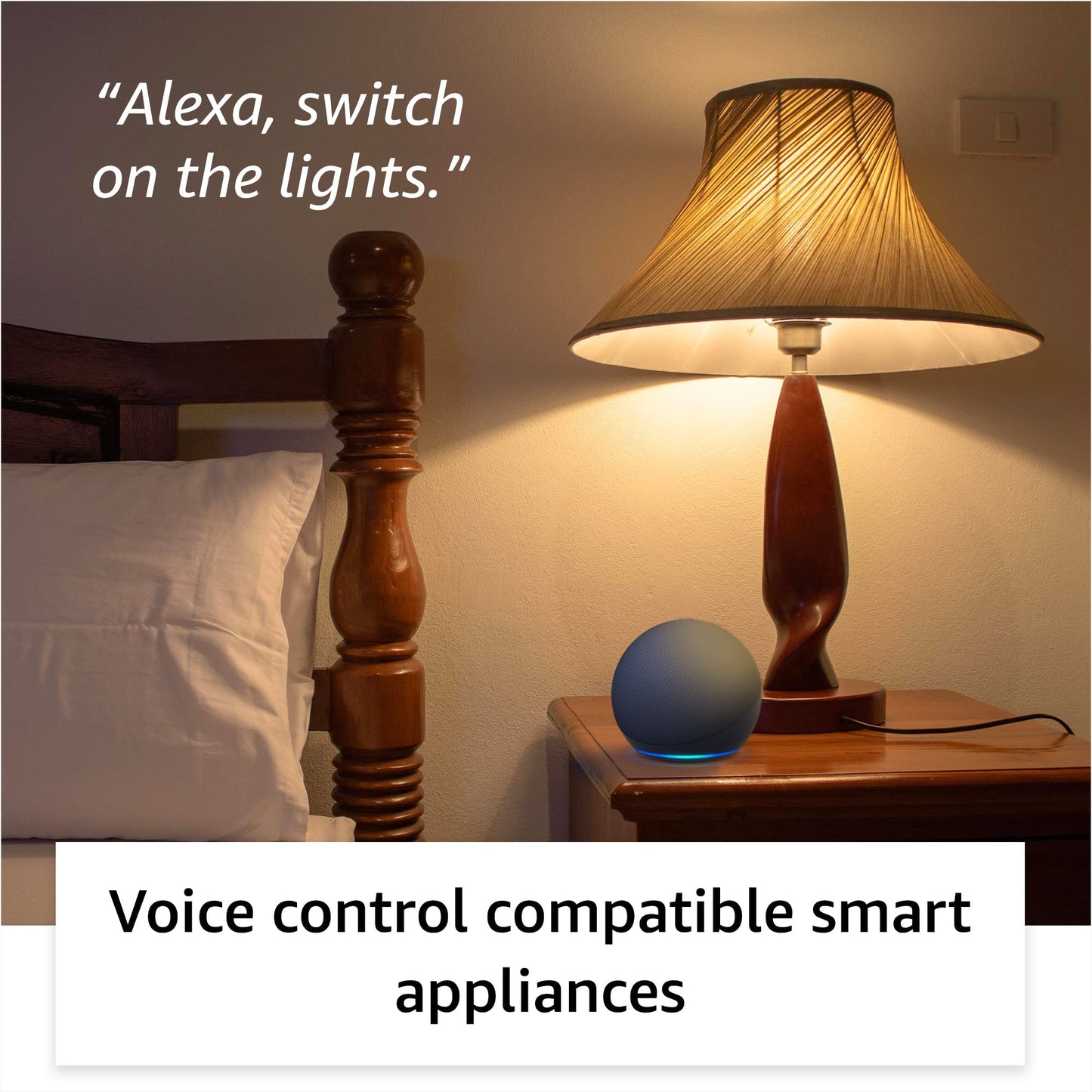 Amazon Echo Dot (5th Gen, Black) Combo with Wipro 9W LED Smart Color Bulb 