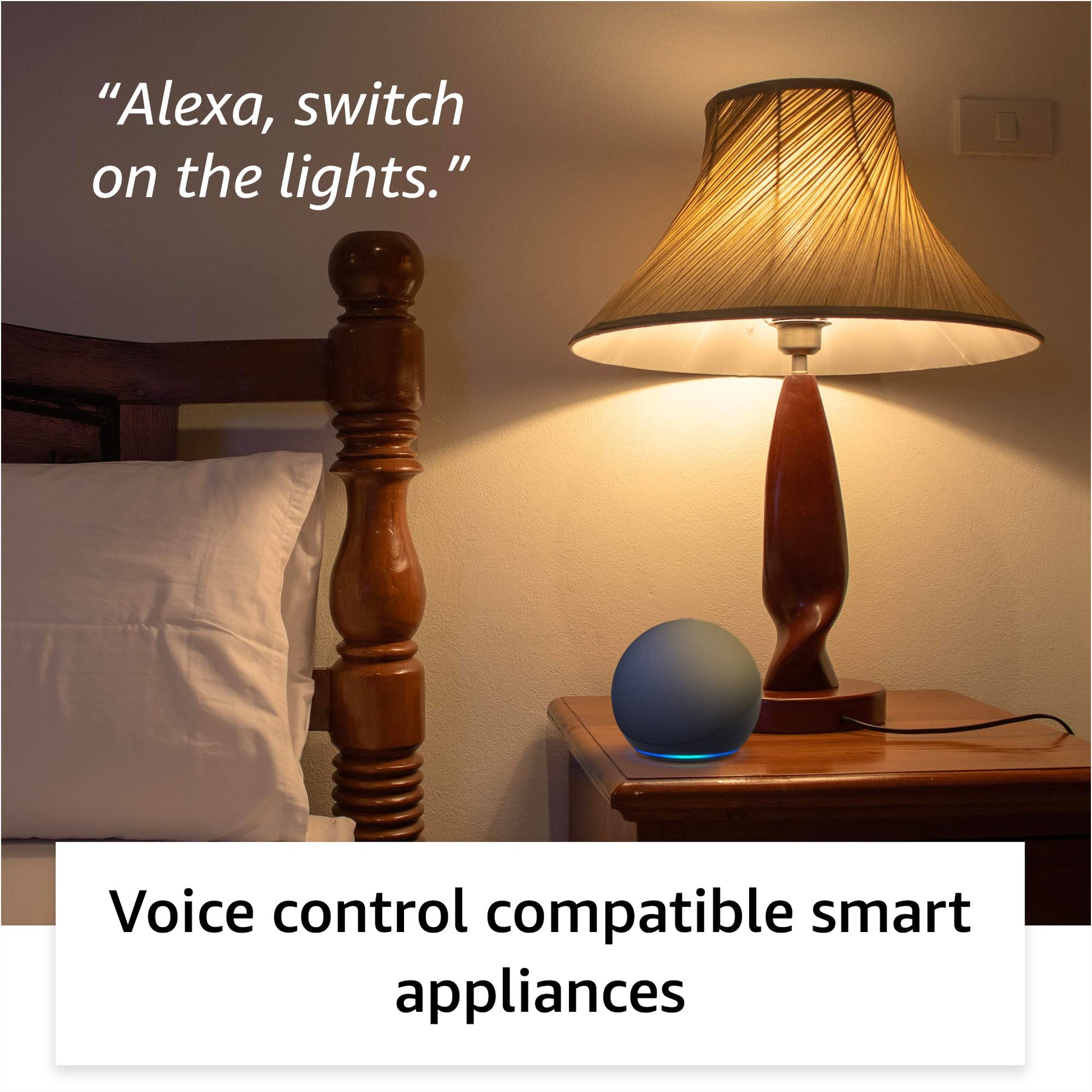 Amazon Echo Dot (5th Gen, Black) Combo with Wipro 9W LED Smart Color Bulb 