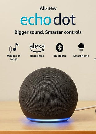 Amazon Echo Dot (5th Gen) | Smart speaker with Bigger sound, Motion Detection, Temperature Sensor, Alexa and Bluetooth| Black 