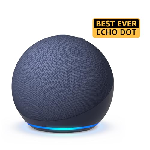 Amazon Echo Dot (5th Gen) | Smart speaker with Bigger sound, Motion Detection, Temperature Sensor, Alexa and Bluetooth| Blue 