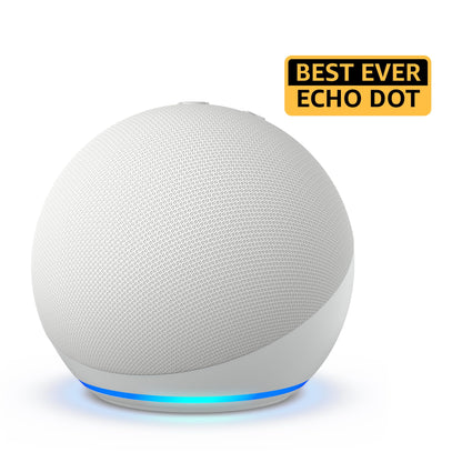 Amazon Echo Dot (5th Gen) | Smart speaker with Bigger sound, Motion Detection, Temperature Sensor, Alexa and Bluetooth| White 