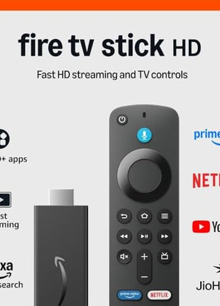 Amazon Fire TV Stick HD | TV power & volume controls, Alexa voice search | Fast streaming in HD (newest model) 