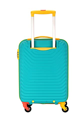 American Tourister Cabin Trolley Bag for Travel|Splash 55 Cms Polycarbonate Hardsided Small Luggage Bag|Speed_Wheel 8 Wheel Suitcase for Travel|Trolley Bag for Travelling, Coral/Teal 
