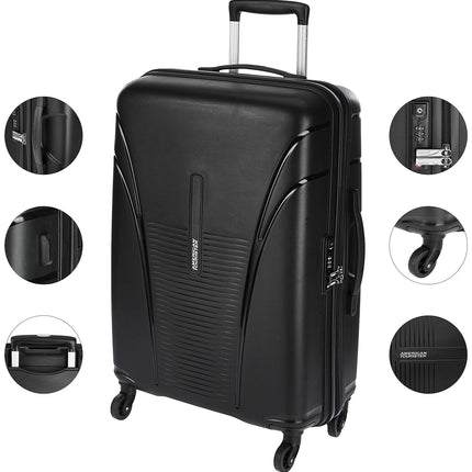 American Tourister Ivy Polypropylene 68 cms Black Hardsided Check-in Luggage (FO1 (0) 09 002) with TSA Lock 