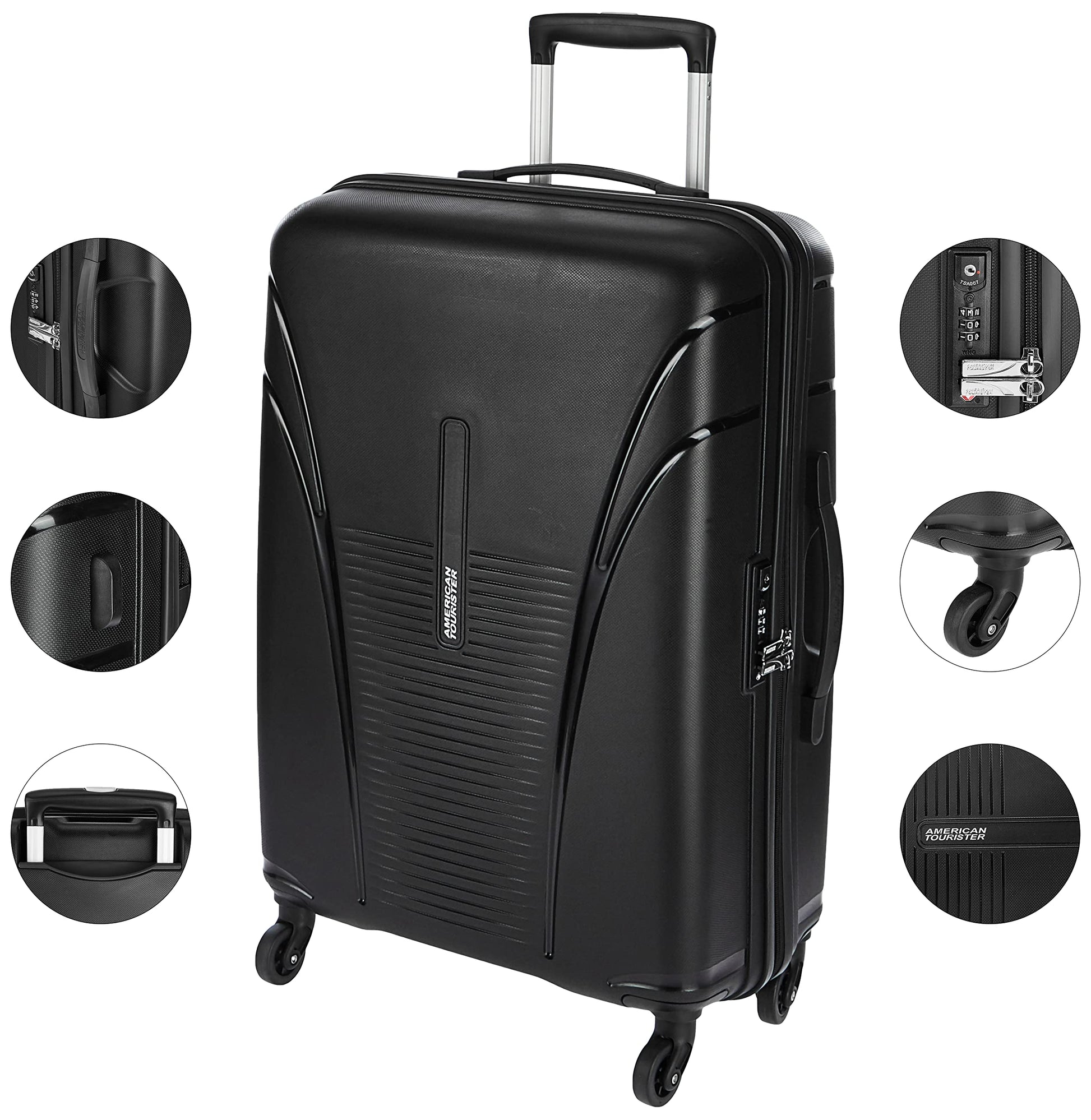 American Tourister Ivy Polypropylene 68 cms Black Hardsided Check-in Luggage (FO1 (0) 09 002) with TSA Lock 