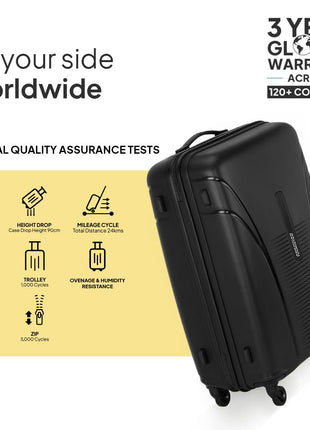 American Tourister Ivy Polypropylene 68 cms Black Hardsided Check-in Luggage (FO1 (0) 09 002) with TSA Lock 