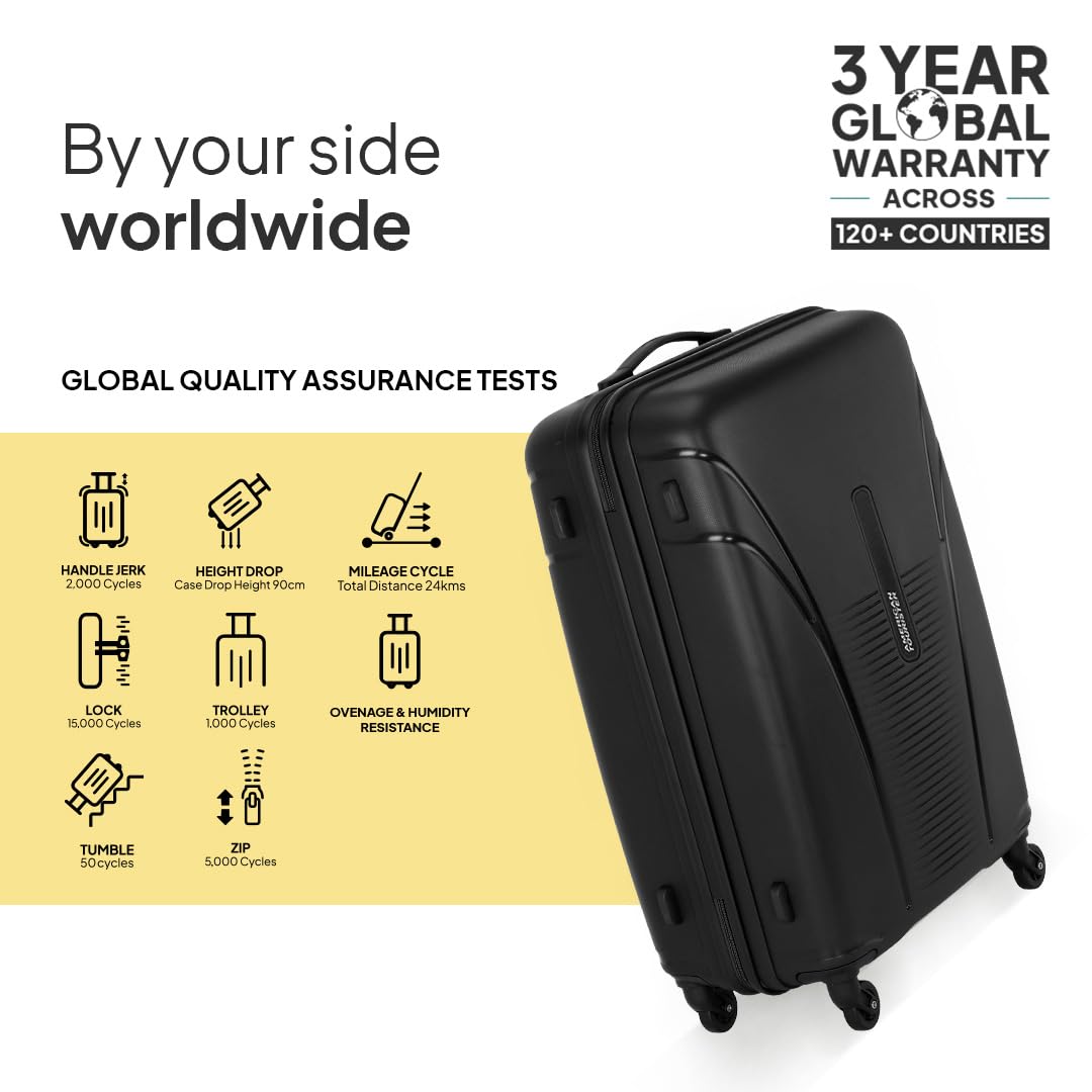 American Tourister Ivy Polypropylene 68 cms Black Hardsided Check-in Luggage (FO1 (0) 09 002) with TSA Lock 