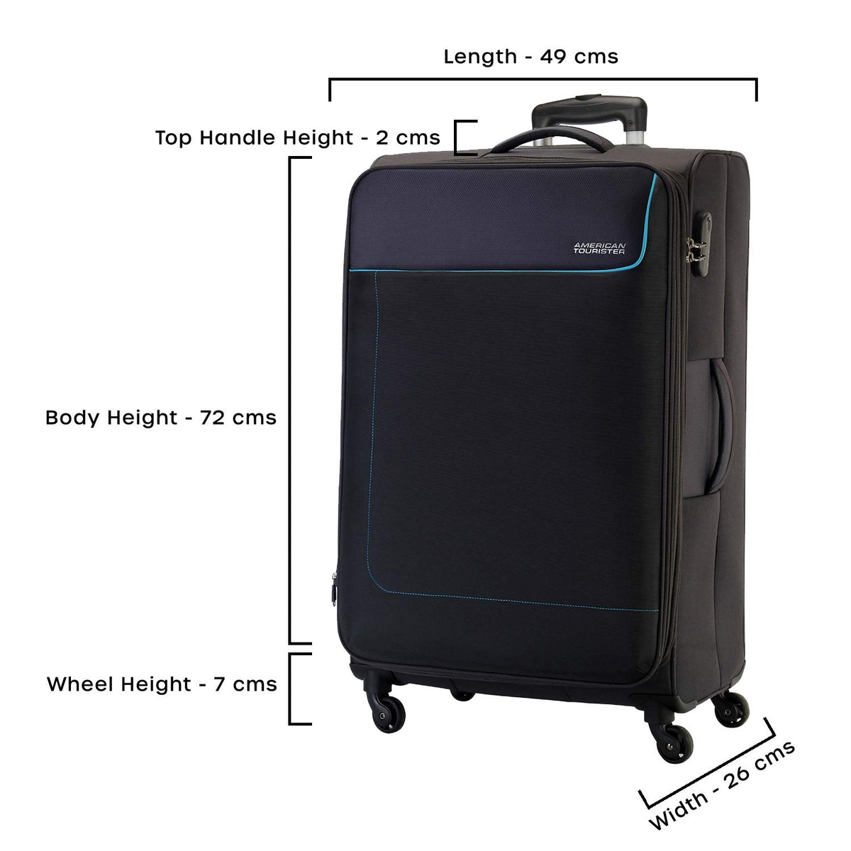 American Tourister Jamaica Polyester 80 cms Grey Softsided Suitcase (27O (0) 08 003) 