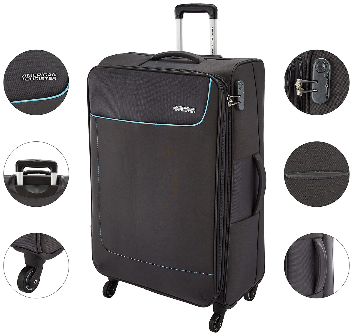 American Tourister Jamaica Polyester 80 cms Grey Softsided Suitcase (27O (0) 08 003) 