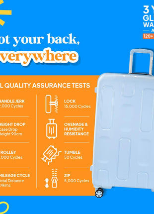 American Tourister Large Ivy 2.0-8 Wheel, 79 CM Hard PP Check-in Suitcase for Travel/Trolley Bag for Travel/Travel Bag with Combination Lock & Smooth Sliding Double Wheel - Blue Frog 