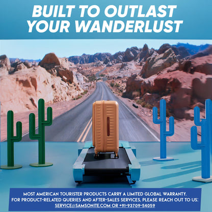 American Tourister Large PP Liftoff+ with TSA Lock & 8 Wheel, 79 CM Hard Check-in Suitcase for Travel/Trolley Bag with Double Wheel for Women & Men - Berry Blast, Pink 