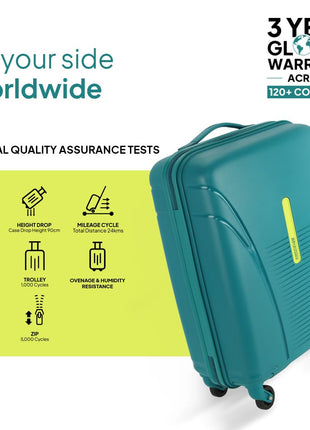 American Tourister Medium Ivy 68Cm Hardside Polypropylene 4 Wheel Spinner Check-in Suitcase with Recessed TSA Lock & Color-Matched Components for Women & Men - Spring Green 