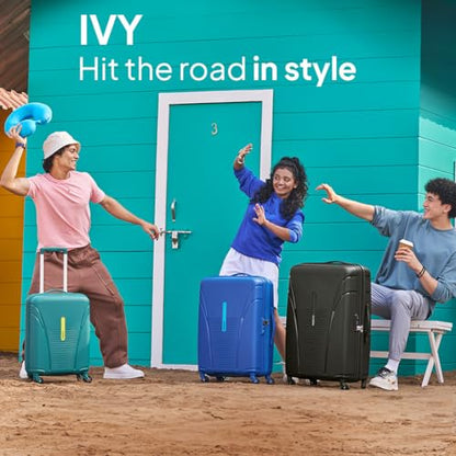 American Tourister Medium Ivy 68Cm Hardside Polypropylene 4 Wheel Spinner Check-in Suitcase with Recessed TSA Lock & Color-Matched Components for Women & Men - Spring Green 