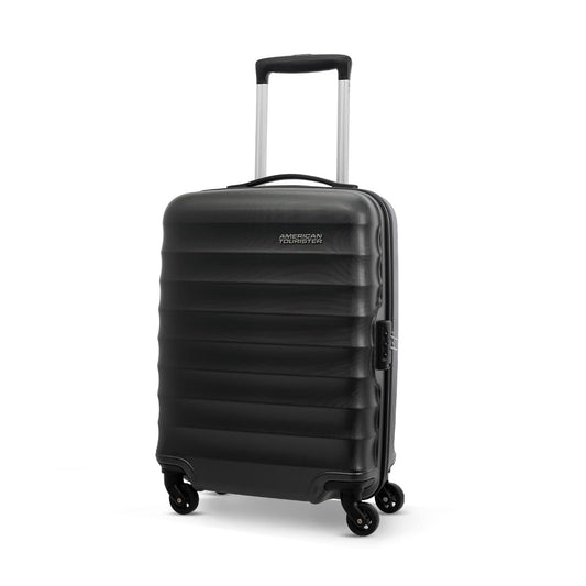 American Tourister Trolley Bag for Travel | Barcelona 55 Cms Polycarbonate Hardsided Small Cabin Luggage Bag | Suitcase for Travel | Trolley Bag for Travelling, Gunmetal, 4, Spinner 