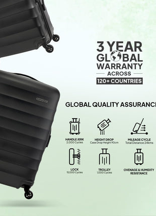 American Tourister Trolley Bag for Travel | Barcelona 55 Cms Polycarbonate Hardsided Small Cabin Luggage Bag | Suitcase for Travel | Trolley Bag for Travelling, Gunmetal, 4, Spinner 