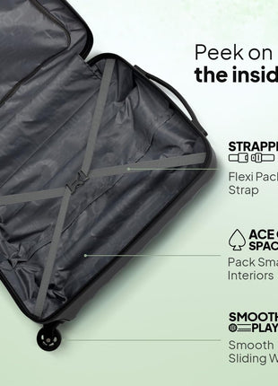American Tourister Trolley Bag for Travel | Barcelona 55 Cms Polycarbonate Hardsided Small Cabin Luggage Bag | Suitcase for Travel | Trolley Bag for Travelling, Gunmetal, 4, Spinner 
