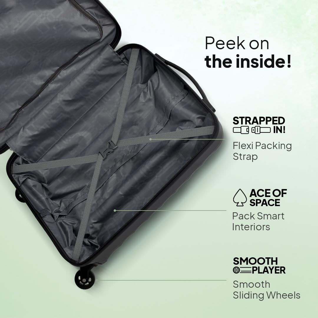 American Tourister Trolley Bag for Travel | Barcelona 55 Cms Polycarbonate Hardsided Small Cabin Luggage Bag | Suitcase for Travel | Trolley Bag for Travelling, Gunmetal, 4, Spinner 