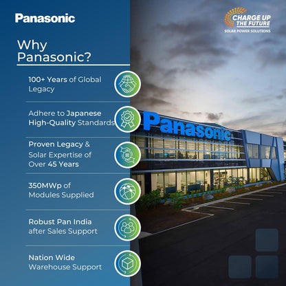 Anchor By Panasonic 550Watt Solar Panel, Non DCR Bifacial Half Cut 144 Cells, Mono-PERC Solar Module with Transparent Backsheet, 10BB, 25 Years Linear Performance Warranty (Pack of 2) 