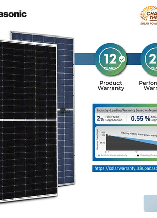 Anchor By Panasonic 550Watt Solar Panel, Non DCR Bifacial Half Cut 144 Cells, Mono-PERC Solar Module with Transparent Backsheet, 10BB, 25 Years Linear Performance Warranty (Pack of 2) 
