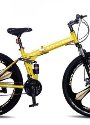 Appgrow 26T, Folding 21 Speed Gear Cycle, 17 Inches Frame Folding Bike for Unisex-Adults with Disc Brake and Dual Suspension Fork 