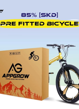 Appgrow 26T, Folding 21 Speed Gear Cycle, 17 Inches Frame Folding Bike for Unisex-Adults with Disc Brake and Dual Suspension Fork 