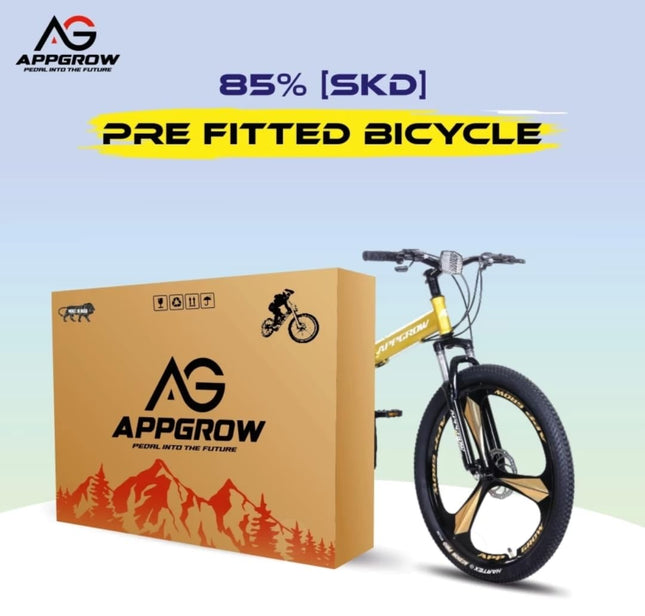 Appgrow 26T, Folding 21 Speed Gear Cycle, 17 Inches Frame Folding Bike for Unisex-Adults with Disc Brake and Dual Suspension Fork 
