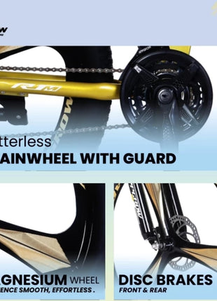 Appgrow 26T, Folding 21 Speed Gear Cycle, 17 Inches Frame Folding Bike for Unisex-Adults with Disc Brake and Dual Suspension Fork 