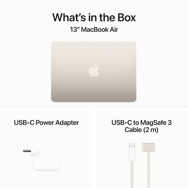 Apple 2024 MacBook Air 13″ Laptop with M3 chip: 34.46 cm (13.6″) Liquid Retina Display, 16GB Unified Memory, 512GB SSD Storage, Backlit Keyboard, 1080p FaceTime HD Camera, Touch ID- Starlight 