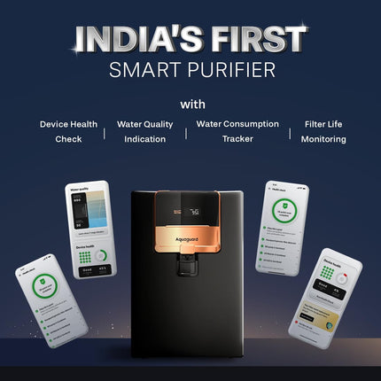 Aquaguard Ritz Pro RO+UV+Copper I Stainless Steel Tank | 2 year filter life | SMART Purifier | TDS Display | Filter Life & Water In take Tracker | includes Mega Sediment filter | 9 Stage Purification 