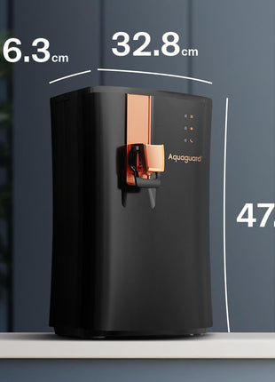 Aquaguard Ritz Stainless Steel Tank, 9-Stage RO+UV+Active Copper Tech Water Purifier | Up to 60% Water Savings | Taste Adjuster | Suitable for Tanker, Borewell & Municipal Water 