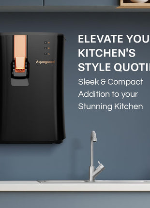 Aquaguard Ritz Stainless Steel Tank, 9-Stage RO+UV+Active Copper Tech Water Purifier | Up to 60% Water Savings | Taste Adjuster | Suitable for Tanker, Borewell & Municipal Water 